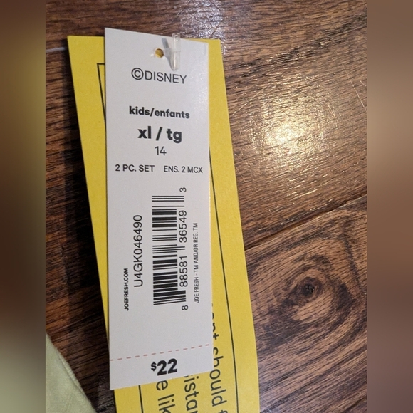 NWT Disney Minnie Mouse Kids Pajamas, kids size XL - Picture 5 of 6